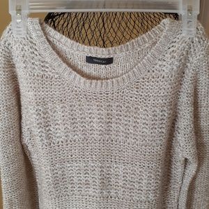 C&A Acrylic Blend Cream Metallic Crochet Sweater